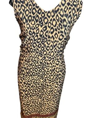 Vintage Leopard Print Sleeveless Sheath Dress -